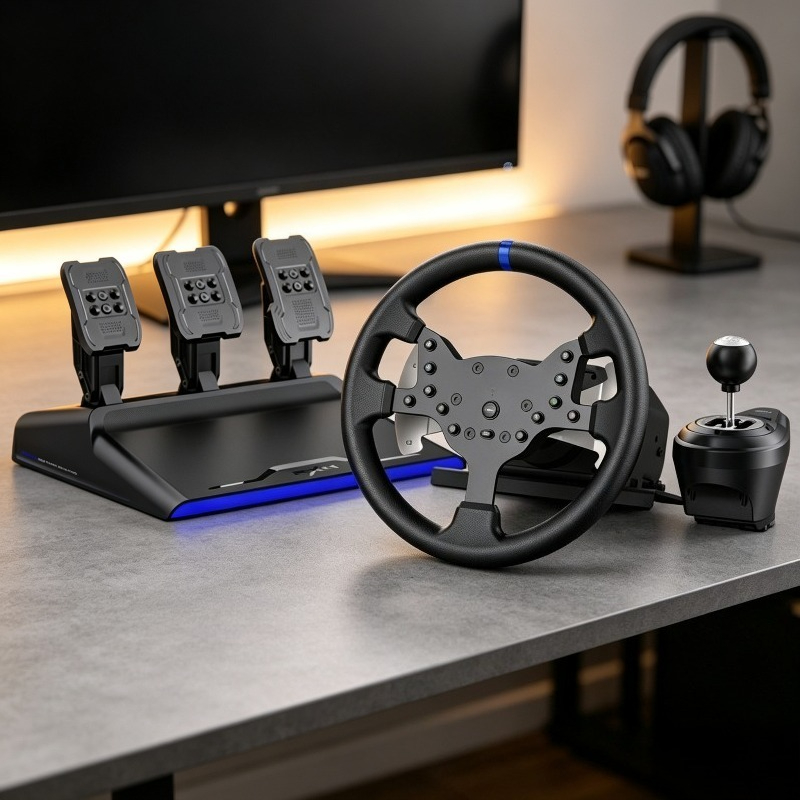 Steering Wheel Gaming - Volante de Carreras V99 con Force