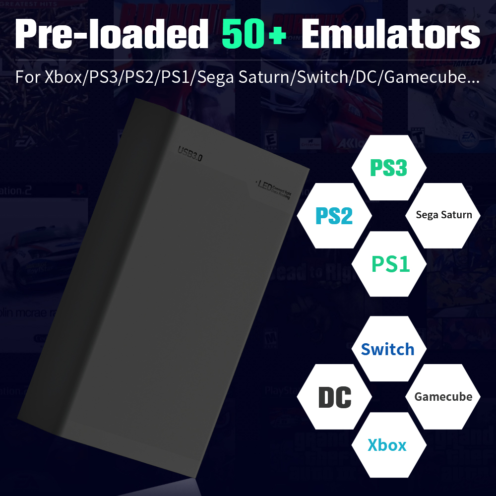Disco duro para juegos de 500G - Gaming Console Emulator reseña y precio