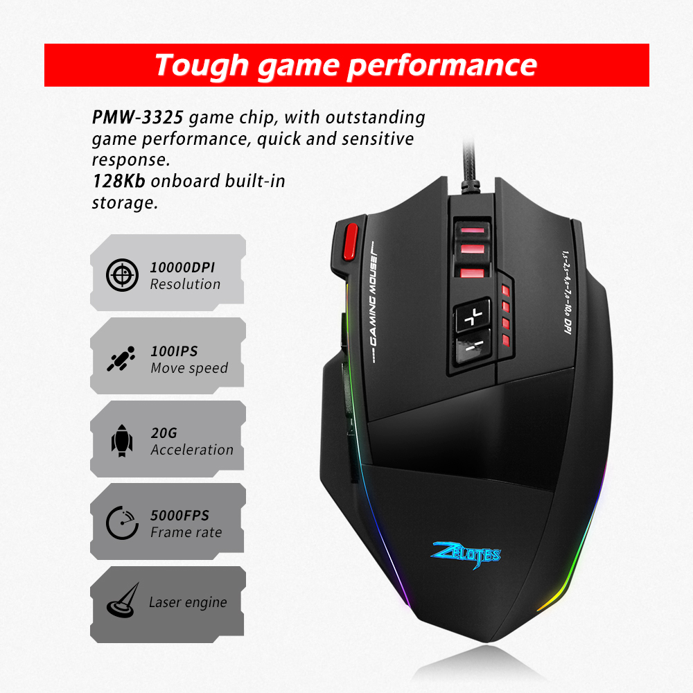 Ratón con Cable ZELOTES C13, 1 - Gaming Console Buttons reseña y precio